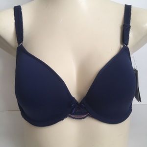 Wacoal Bra Underwire 34B Blue Pink Lace
